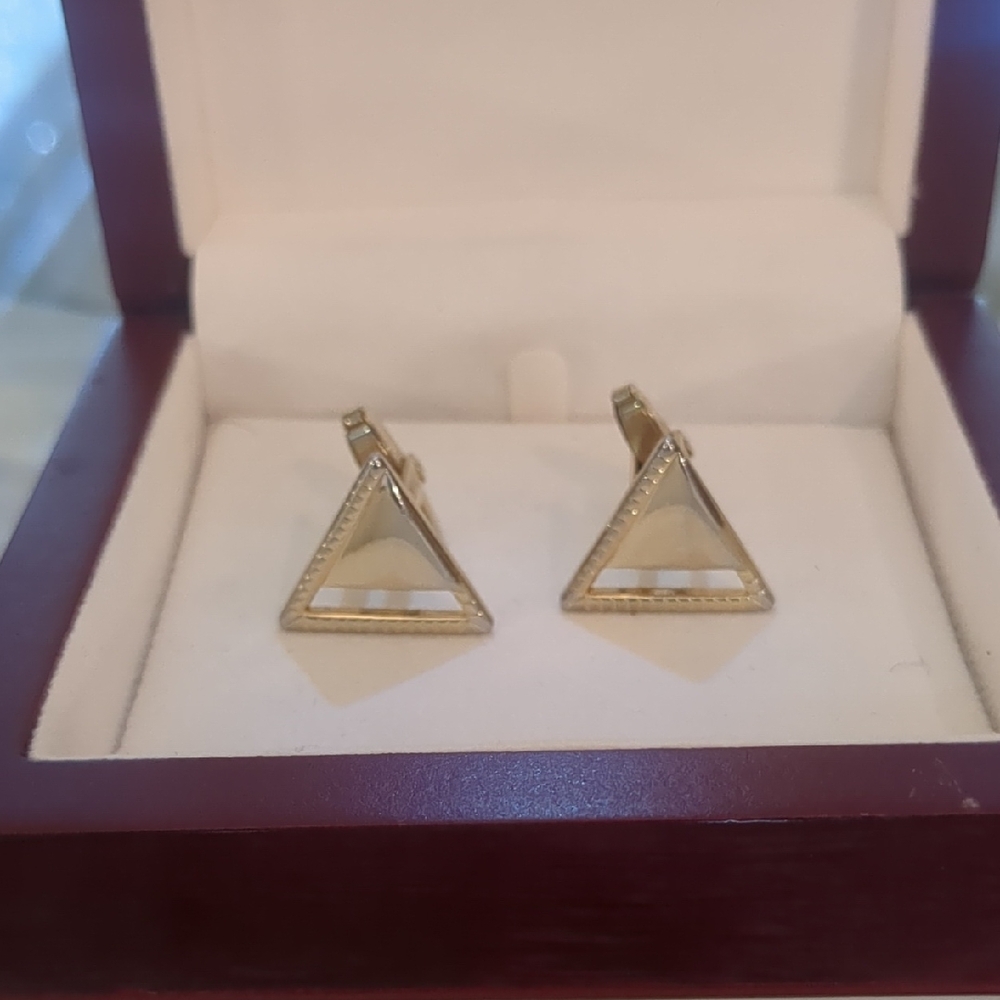 Foster Polished Goldtone Triangle Cufflinks
